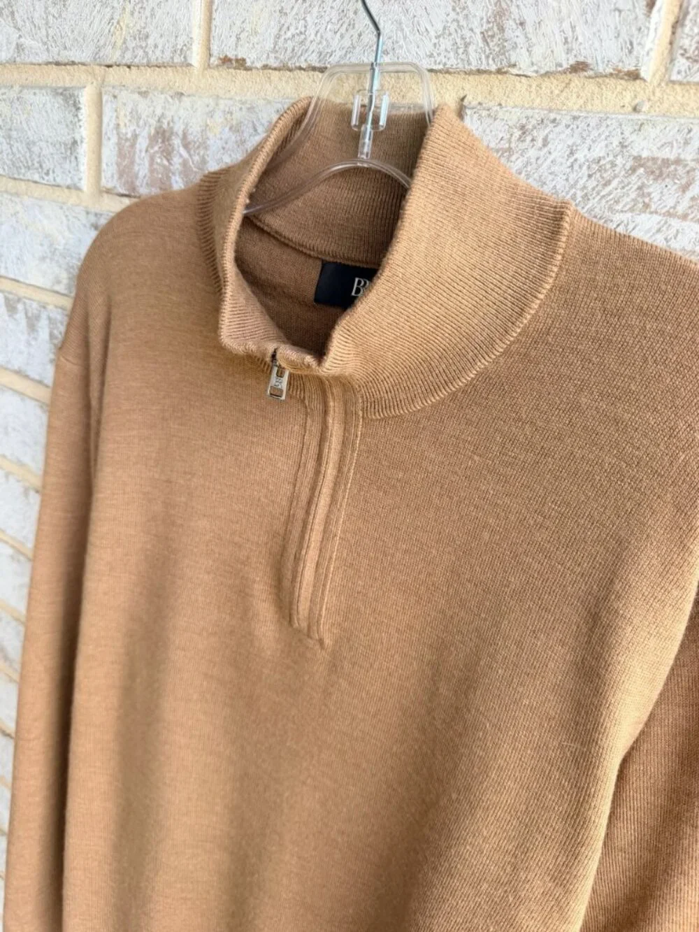 Banana Republic Long Sleeve 1/4 Zip Mock Neck 100% Merino Wool Sweater Size XL